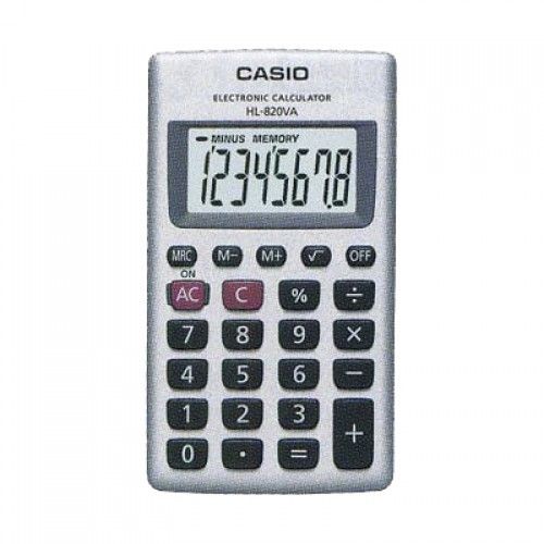 HL-820 VA  CALCULADORA PORTATIL 8 DIGITOS CARA METALICA GRIS