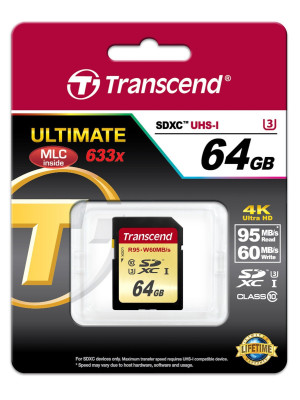 TS64GSDC340S 64GB SD CARD UHS-I A3 A1 ULTRA PERFORMANCE