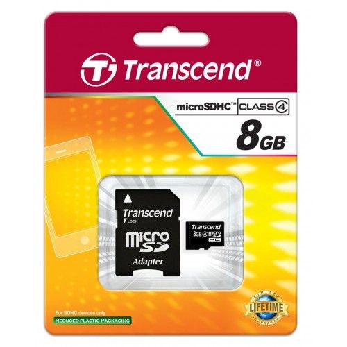 2 UNIDADES TS8GUSDHC4 MICRO SD 8GB CON ADAPT