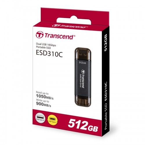 TS512GESD310C 512GB, External SSD, ESD310C, USB 10Gbps, Type C/A