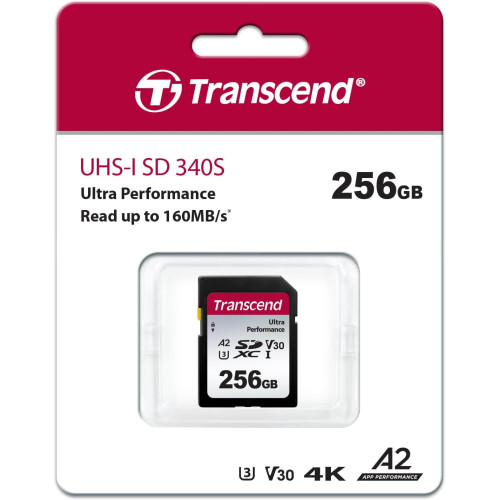 TS256GSDC340S MEMORIA SD 256GB UHS-I U3 A2 TRANSCEND