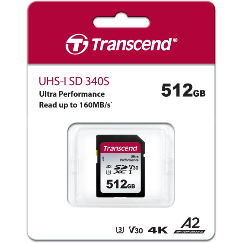 TS512GSDC340S MEMORIA SD 512GB UHS-I U3 A2 TRANSCEND