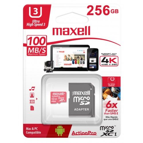 MCSD-256UHS-3 TARJETA DE MEMORIA 256GB MICRO SDXC CON ADAPTADOR SD