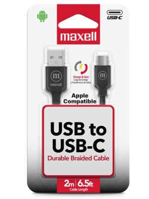 BRACB-2M  BRAIDED CABLE USB A USBC  2METROS NEGRO