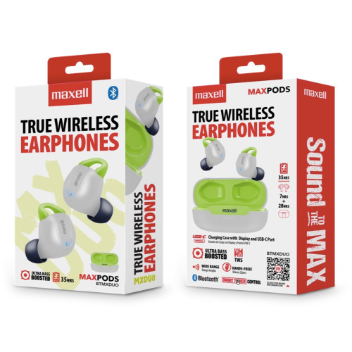EB.BTMXDUO AUDIFONO BLUETOOTH TWS GRIS/VERDE